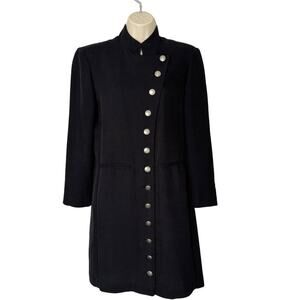 Virgo Womens Vintage Black‎ Button-Down Black Dress Size 8